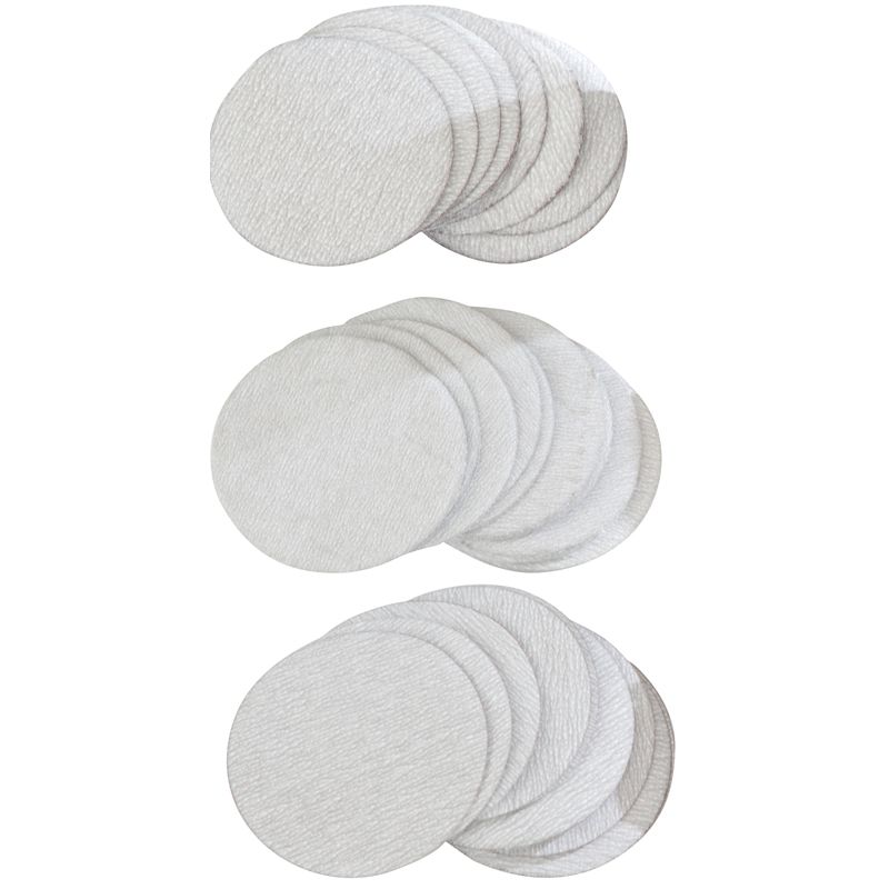 PCL APA103 75mm (3") Sandpaper Discs, 320, 400 & 600 Grades (10 of each Grade per Pack)