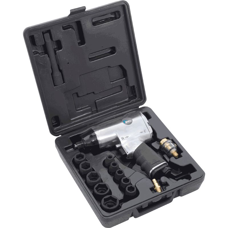 PCL APT205SET Impact Wrench Set 1/2" Drive (Includes Sockets & Case)