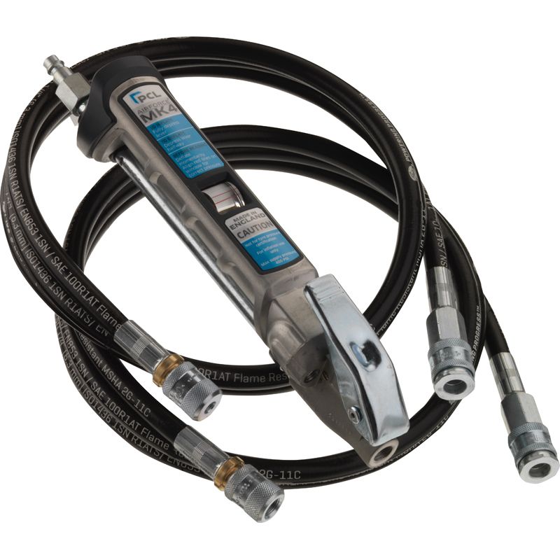PCL AFG6A01 Airforce MK4 Aviation Tyre Inflator 2m Hose 8v1 Screw-On Connector & 2m Hose 12v1 Screw-On Connector