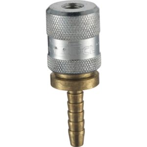 PCL CO9H03 8V1 Screw-On Tyre Valve Connector, 6.35mm (1/4) i/d Hose Tailpiece, Open End (Carton)