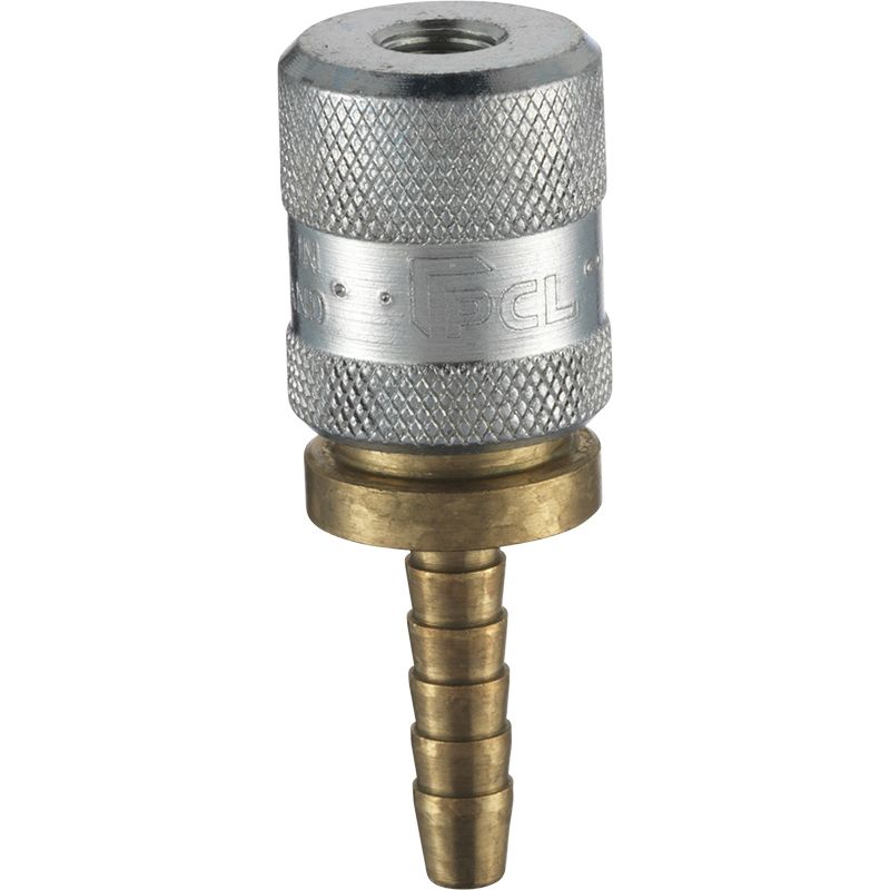 PCL CO9H03 8V1 Screw-On Tyre Valve Connector, 6.35mm (1/4) i/d Hose Tailpiece, Open End (Carton)