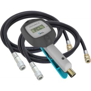 PCL DAC5A01 ACCURA 5 Inflator 3-319 psi, 2m Hose with 8v1 Screw-On Connector & 2m Hose with 12v1 Screw-On Connector