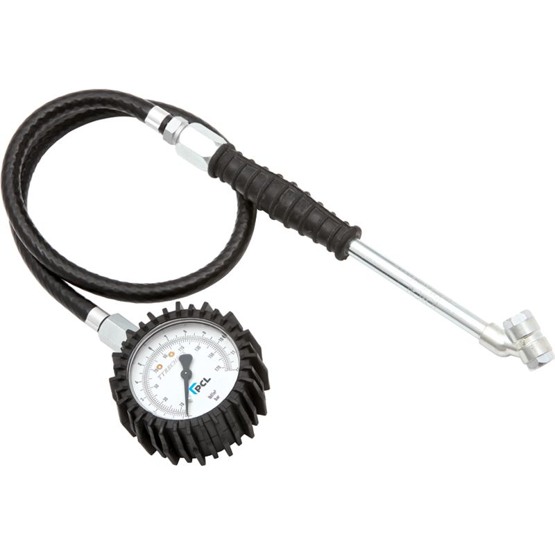 PCL DPG1H03 Tyre Check Dial Gauge (63mm Dia), 0-170 psi & 0-12 bar, Twin Hold-On Connector