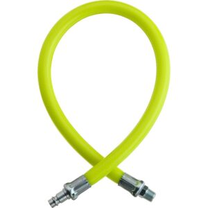 PCL HA2132HV Anti Whip Hose Yellow High Visibility 0.6m of 10mm i/d Hose, XF-Euro Adaptor to Male Thread R 1/4