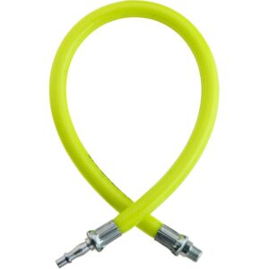 PCL HA2149HV Anti Whip Hose Yellow High Visibility 0.6m of 10mm i/d Hose, Standard Adaptor to Male Thread R 1/4