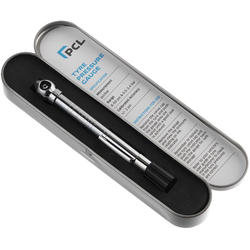 PCL TPG1H17 Tyre Pressure Gauge, Angled Head, 6-50 psi & 0.5-3.4 bar