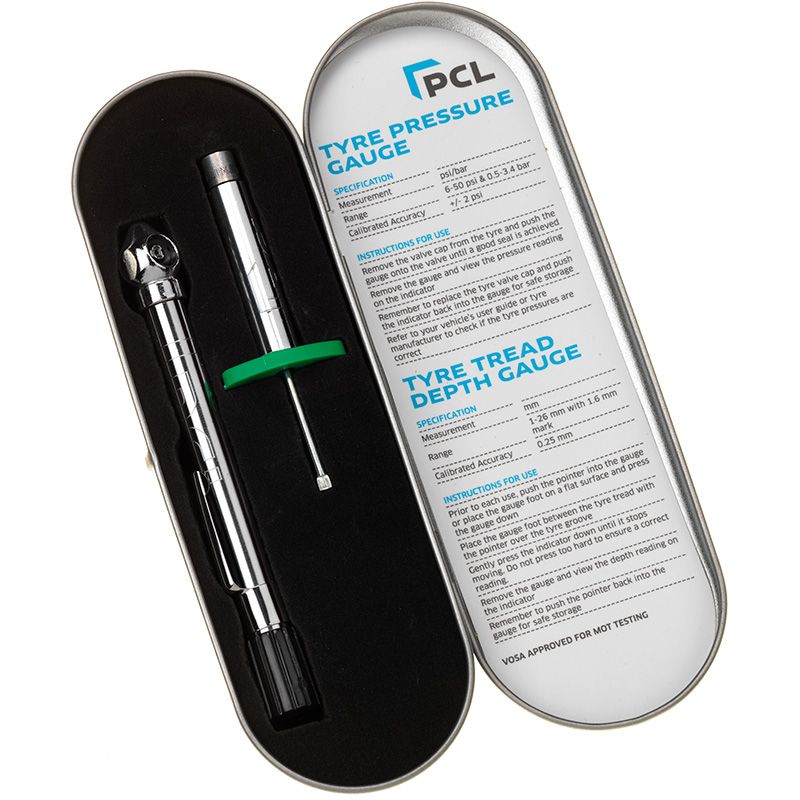PCL TSP1T15 Tyre Safety Pack, TPG1H07 (Tyre Pressure Gauge) & TDG16C01 (Tyre Tread Depth Gauge)
